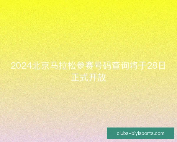 2024北京马拉松参赛号码查询将于28日正式开放